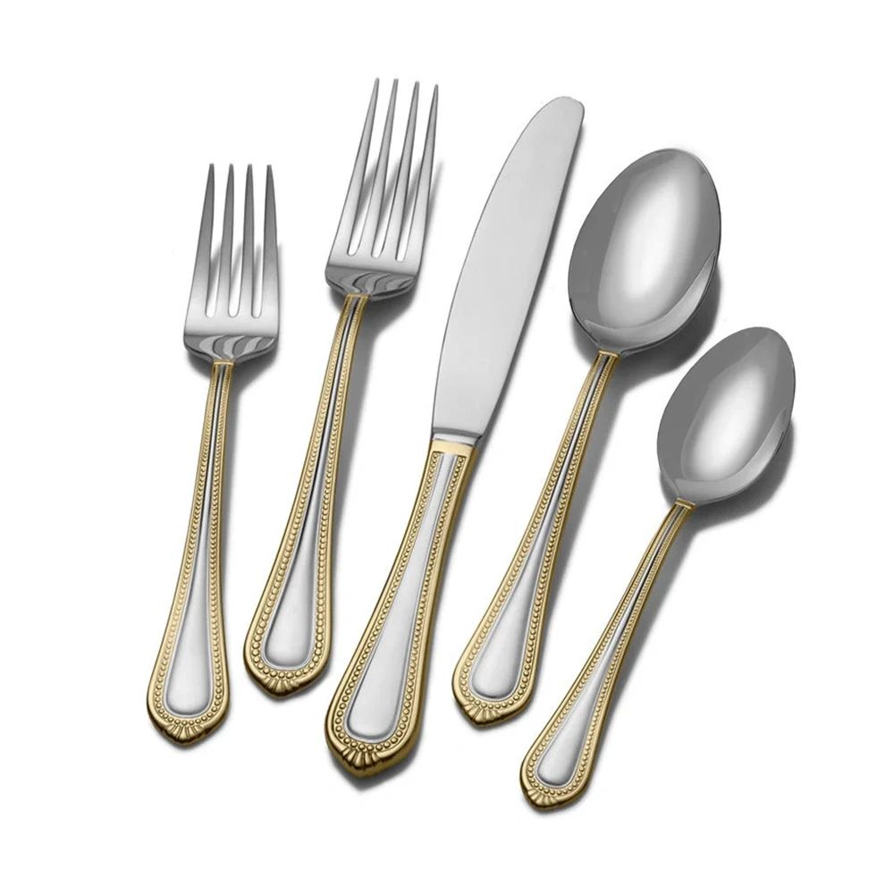 The Pearl Collection Gold Flatware set
